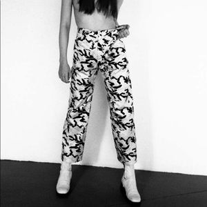 Pastel Camouflage High Rise Wide Leg Ankle Pants